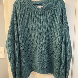 American Eagle Outfitters Teal Crew Neck Sweater